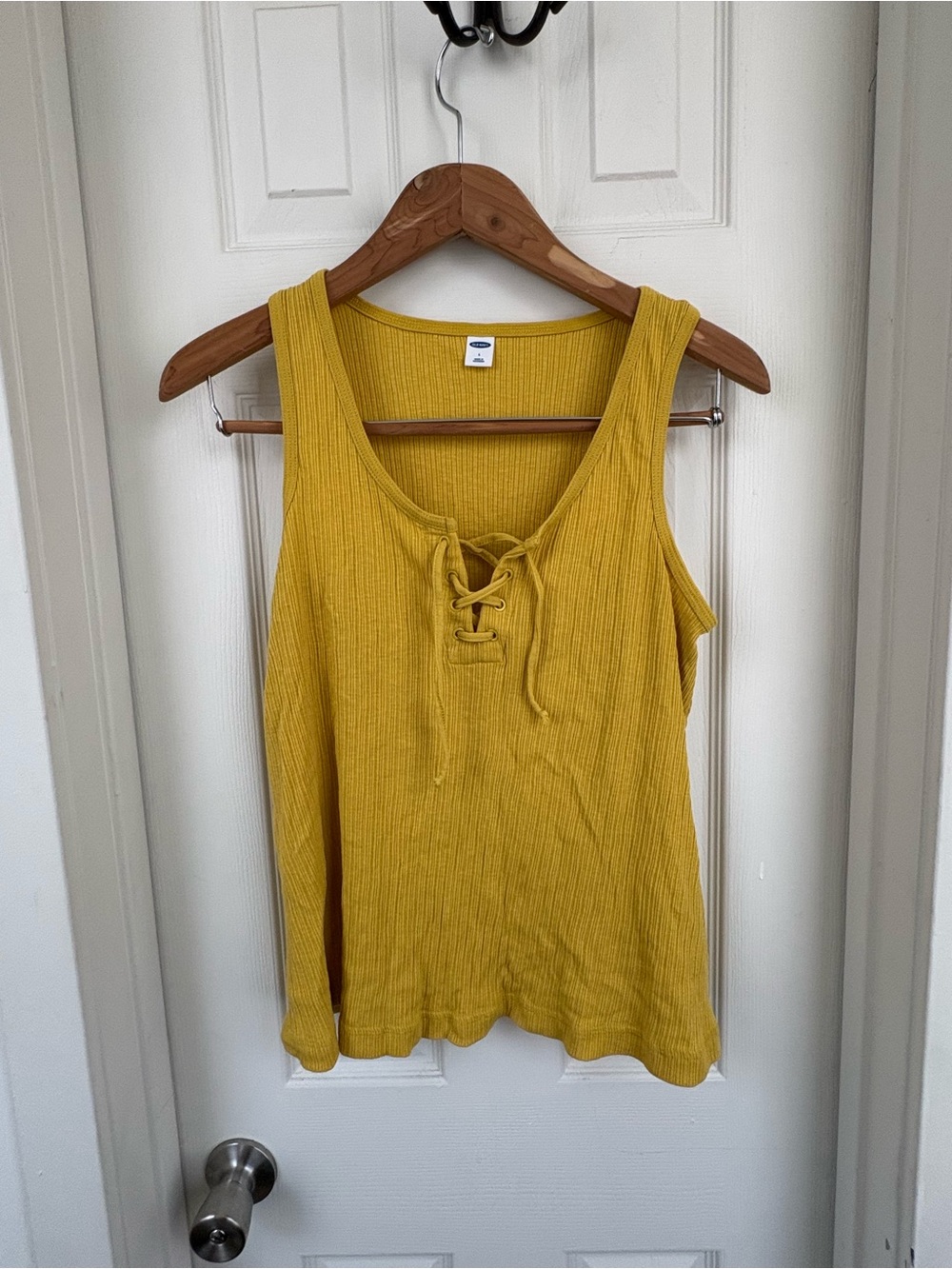 Old Navy Ribbed Lace-Up Tank Top - Mustard
